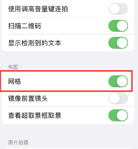 漳浦苹果手机维修网点分享iPhone如何开启九宫格构图功能