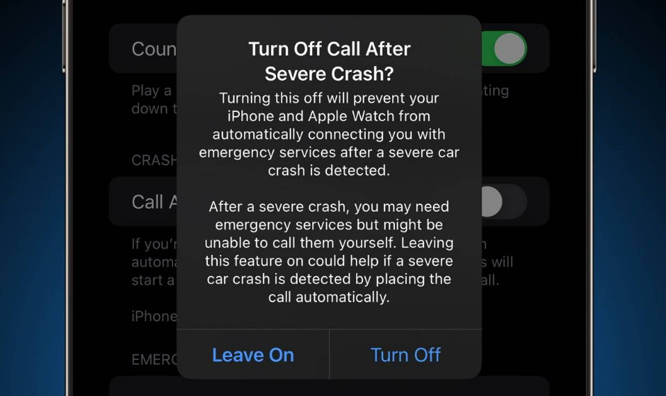 漳浦苹果14维修分享 iPhone 14 和 Apple Watch 上关闭崩溃检测 